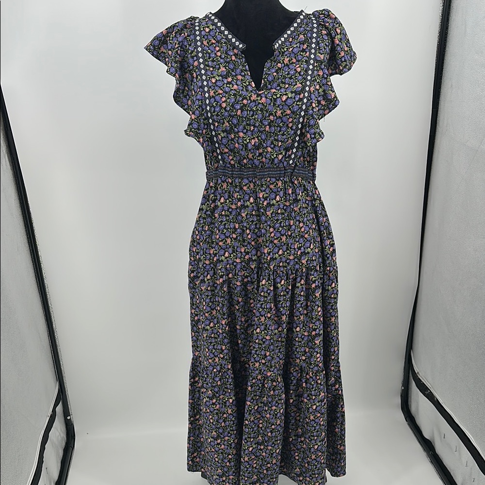 Melloday Floral Ruffle Sleeve Dress